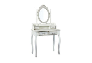 LPD Furniture Brittany White and Grey Shabby Chic Style Dressing Table Mirror (6581177385134)
