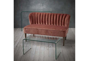 LPD Furniture Bella Blue Grey Pink Blue Grey Pink Fabric 1 Seater 2 Seater Chair (6556885254318)