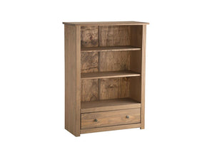 Birlea Santiago Distressed Waxed Finish Solid Pine 1 Drawer Bookcase (5596145320102)