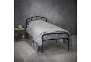 LPD Milton White & Black Metal Bed Frame Single Small Double, Double King Size (6164260487342)