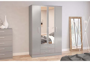 OSD Lynx High Gloss Grey Wardrobe (7582012539054)