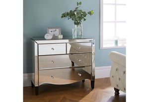 Birlea Palermo Mirrored Glass 2 Drawer Bedside Table/ Nightstand/Bedside Cabinet (5595959034022)