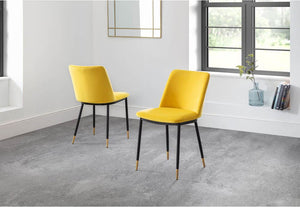 Julian Bowen Delaunay Grey, Blue, Mustard & Dusky Pink Velvet Dining Chair (7582826397870)