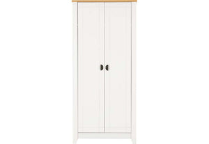 Seconique Ludlow Grey and White with Oak Lacquer 2 Door Wardrobe (5762500788390)