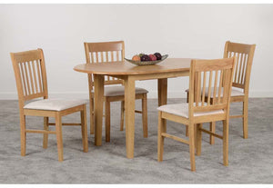 Seconique Oxford Natural Oak/Mink Microsuede Dining Set (5719713874086)