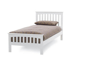 Serene Amelia Honey Oak Opal White Hevea Wooden Bed 3FT 4FT Double 5FT 6FT (6677603090606)