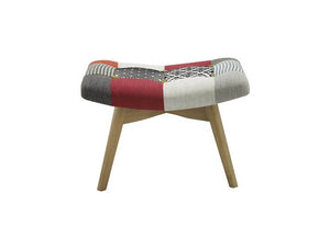Birlea Sloane Patched Multicolour Polyester Upholstered Fabric Stool (5596128673958)