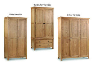 Julian Bowen Marlborough Waxed Oak 2 Door, 3 Door and 2 Door 2 Drawer Wardrobe (6570247684270)