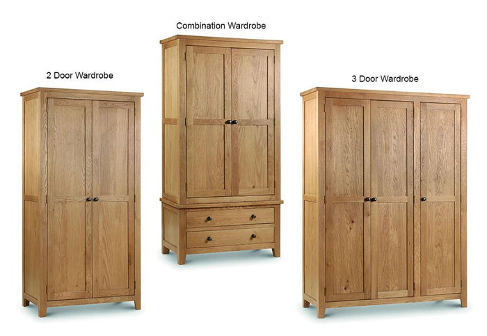 OSD Marlborough Waxed Oak 2 Door, 3 Door and 2 Door 2 Drawer Wardrobe