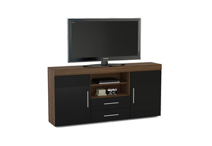 Birlea Edgeware Black Walnut &Black White White & Grey 2 Door 2 Drawer Sideboard (5600650068134)