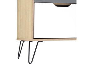 Seconique Bergen Oak Effect with White and Grey Tall Sideboard/Wine Rack (5732314677414)