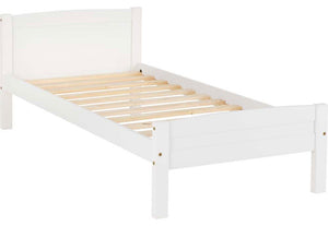 Seconique Amber Antique Pine White Solid Pine Wooden Bed 3FT Single 4FT6 Double (5669203017894)