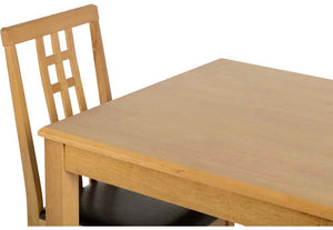 Seconique Vienna Medium Oak/Brown Faux Leather Dining Set (5719966056614)