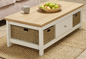 LPD Furniture Cotswold Oak/Grey and Oak/Cream Rectangular Coffee Table (6168154701998)