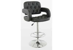 Heartlands Utah PU Chrome and Black & Grey Bar Stool (7484353314990)