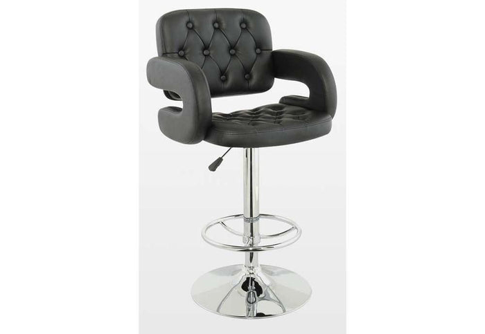 OSD Essen PU Chrome and Black & Grey Bar Stool