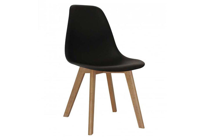 OSD Antwerp Black Grey White Yellow Plastic (PP) w/Beech Legs Dining Chair (Set of 4)
