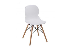 OSD Modena White Plastic (PP) with Solid Beech Legs Dining Chair (7622155632814)