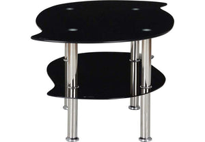 Seconique Colby Clear Glass and Black Glass with Silver Coffee Table (5762055078054)