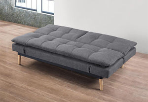 Birlea Squish Grey Polyester 3 Seater Upholstered Fabric Sofa Bed (5596117958822)