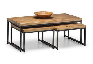 Julian Bowen Brooklyn Solid Oak & Gunmetal Coffee Table (5644575768742)
