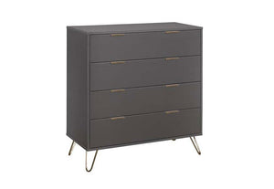 Birlea Arlo Matt Grey with Gold Hair Pin Leg Chest 4 Drawer,5 Drawer & 6 Drawer (5786113015974)