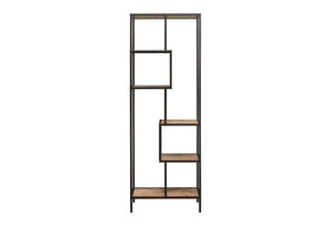 Birlea Urban Rustic Wood Effect with Black Metal Frame Tall Shelving Unit (5596190507174)