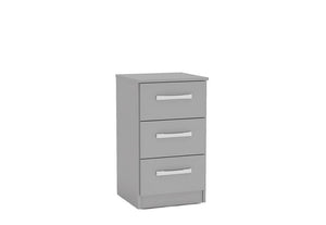 Birlea Lynx High Gloss 3 Drawer Bedside Table/ Nightstand/ Bedside Cabinet (5600283263142)
