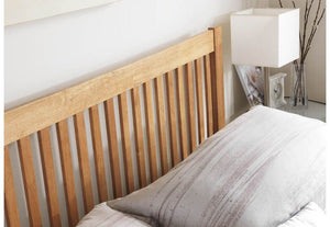 Serene Mya Honey Oak Opal White Hevea Wooden Bed 3FT Small Double 4FT6 5FT 6FT (6677588967598)