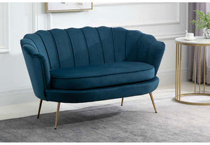 Birlea Ariel Blue and Coral Retro Upholstered Fabric Sofa 2 Seater, 1 Seater (5690512801958)