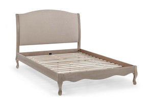 Julian Bowen Camille Solid Oak Fabric Upholstered Bed 4FT6 Double 5FT King Size (5641538338982)