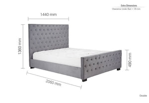 Birlea Marquis Upholstered Fabric Bed 4FT6 Double, 5FT King and 6FT Super King (5597416456358)