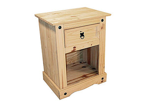 Heartlands Corona Light Pine 1 Drawer Bedside Table/ Nightstand/ Bedside Cabinet (7484139339950)