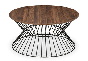 Julian Bowen Jersey Walnut and Oak with Black Metal Base Coffee Table (6542893351086)