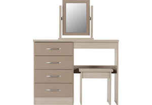 Seconique Nevada Grey, Oyster, Sonoma Oak and White 4 Drawer Dressing Table Set (5769105014950)