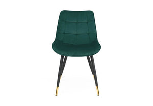 Julian Bowen Hadid Grey & Green Velvet Dining Chair (7582911922350)