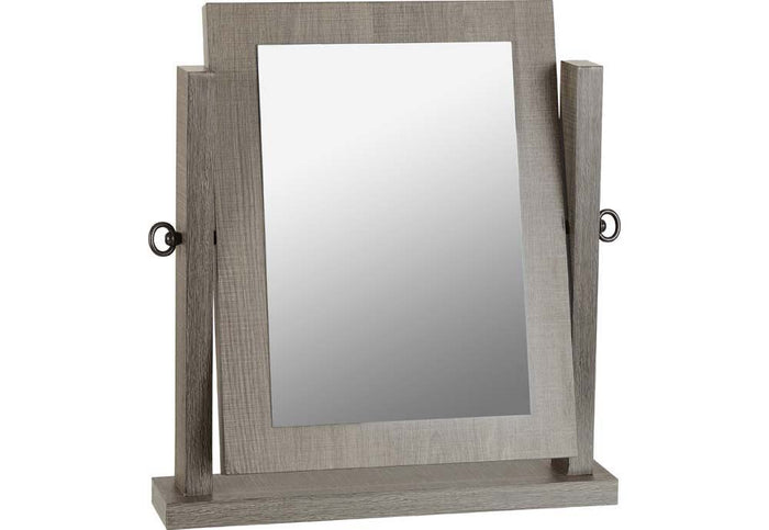 Seconique Lisbon Black Wood Grain and Light Oak Dressing Table Mirror
