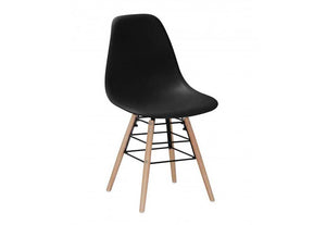 Heartlands Lilly Black Plastic (PP) & Solid Beech Legs Dining Chair (7485996236974)
