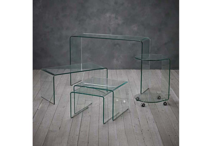 LPD Furniture Azurro Clear Glass Lamp Table