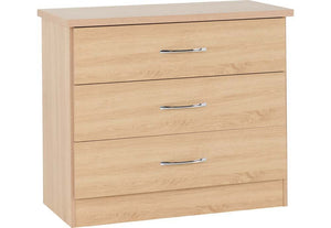 Seconique Nevada Grey, Oyster, Sonoma Oak and White 3 Drawer Chest (5774986772646)