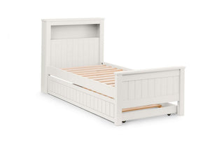 Julian Bowen Maine Surf White and Dove Grey Pine Bookcase Wooden Bed 3FT Single (5641725214886)