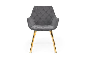 Julian Bowen Lorenzo Grey & Blue Velvet Cantilever Dining Chair (7582899175598)