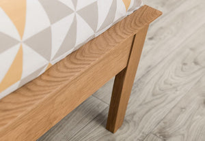 Julian Bowen Salerno Oak,Ivory & Oak, Ivory Wooden Bed Single 4FT6 Double King (5644983500966)