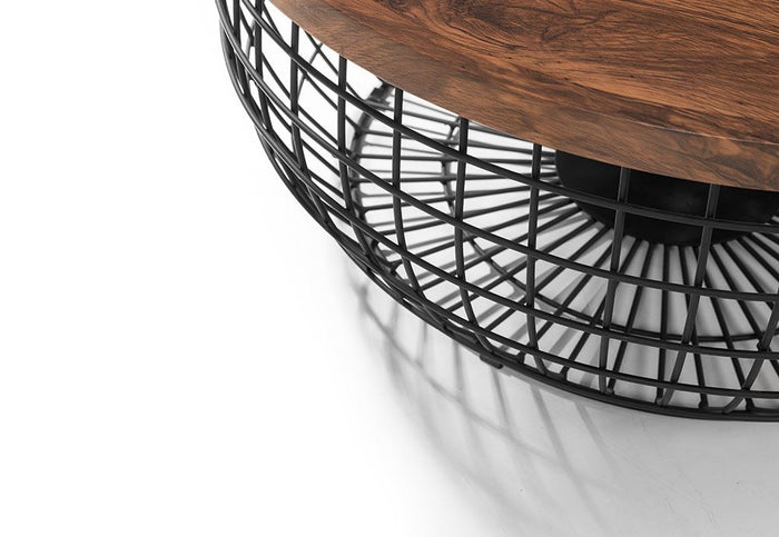 Julian Bowen Smithson Walnut Effect with Black Metal Coffee Table