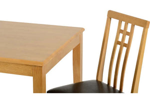Seconique Vienna Medium Oak/Brown Faux Leather Dining Set (5719966056614)