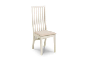Julian Bowen Vermont Solid Wood Ivory Faux Suede Dining Chair (5635542286502)