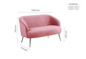 Birlea Layla Green, Grey and Pink Upholstered Fabric Sofa 1 Seater and 2 Seater (5698753888422)