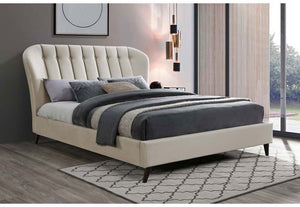 Birlea Elm Warm Stone and Grey Upholstered Fabric Bed 4FT 4FT6 Double 5FT King (5782496346278)