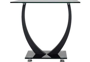Seconique Hanley Clear Glass/Black Border/Black Glass/Black Lamp Table (5745015128230)