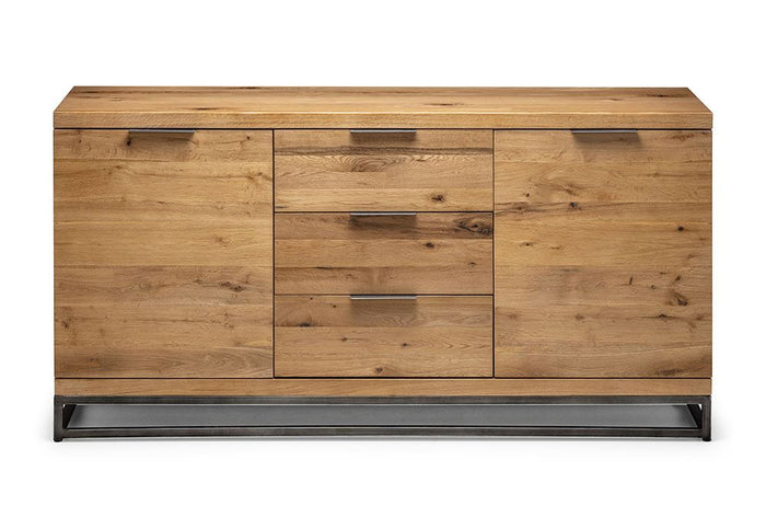 Julian Bowen Brooklyn Natural 3 Drawer 2 Cupboard Sideboard